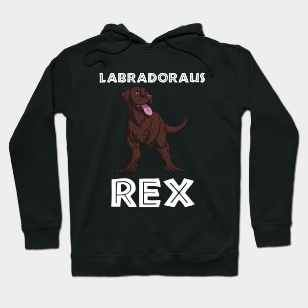 Labrador Dinosaur (white) Hoodie by Lucky Yucca